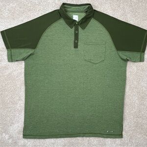 North Face Shirt Extra Large Green Snap Button FlashDry Polo Preppy Outdoor Men